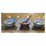 Chinese Porcelain Soup Bowls/spoons.