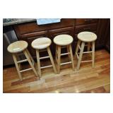 4 Wood Barstools,