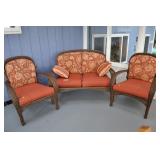 Patio Furniture Set, Wicker And Microfiber,