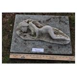 Napping Nude Sculpture, Laying On Marble Base.
