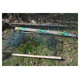 Green Small Fencing Parts And Stakes.