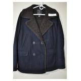 American Eagle Navy Blue Wool Pea Coat, Ladies M