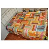 Vintage Handmade Patchwork Quilt, 96x96"