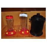Glass Hummingbird Feeders & Hydrant Dog Treat Jar