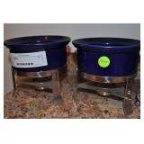 Chaffing Dish Set, Cobalt Blue Ceramic, 5"