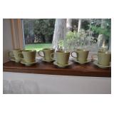 Avocado Green Tea Cup And Saucer Set For 6, Ikea