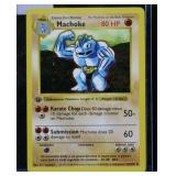 Machoke Pokemon Card, 1999 First Edition.