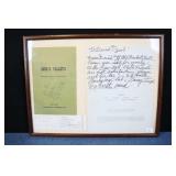 A Framed Menu And Invitation To A Luncheon Los Rob