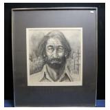 Original Charcoal Portrait By Louis Adler
