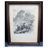 Vintage Etching By R.h. Palenske, Up The Trail