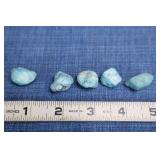 5 Rough, Unpolished Turquoise Stones