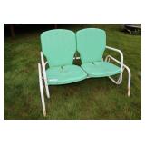 Vintage Green Metal Law Chair Rocker