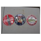 3 Metal Round Signs.