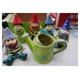 Ceramic Gnome And Water Can Collection.