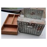 2 Wood And Metal Bins.