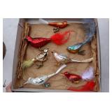 Nice Collection Of Glass Ornaments, Birds, Globes.