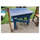 Rolling Wood Work Bench 28"h