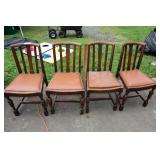 4 Vintage Wooden Dinning Chairs, Need Repair