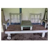 Painted Wooden Love Seat, Rolling, Was Originally