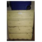 4 Drawer Crackle Paint Dresser, Left Outside.