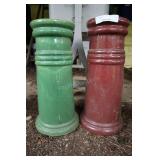 2 Ceramic Plant Stands And Plastic Buddha Head