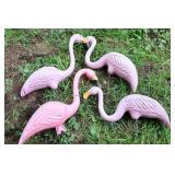 4 Pink Flamingos.