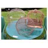 3 Vtg Bird Cages.