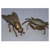 Brass Ashtrays, Wasp And Crab