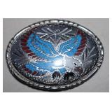 Handcrafted Eagle Inlaid Belt Buckle, Usa