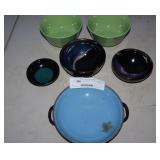 Small Sauce Bowls- Ceramic Pottery Enamel On Metal