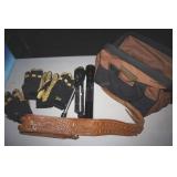 Tool Bag, Small Gloves, Flash Lights, Leather Belt