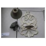 Bronze Frog, Bell, Wall Decor.