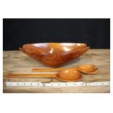 Wooden Bowl And Spoons, Sa Workshop, Haiti