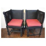 Two Corner Gossip Chairs.
