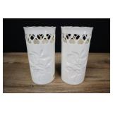2 Lenox China Heart Vases, New