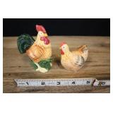 Hen & Rooster S & P Shakers, Brown, Small Flea Bit