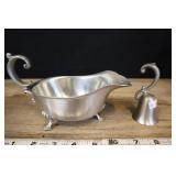 Pair Of Pewterware, Sauce Pourer And Candle Snuffe