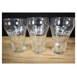 Set Of 3 Vintage Coca Cola Glasses