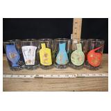 Vintage Cocktail Glasses, Mcm Gold Foil, Egyptian