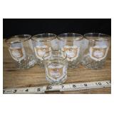 Vintage Mcm Cocktail Glasses, Gold Foil, Sciences,