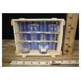 Mcm Vodka Glasses, Gold Foil, Set Of 4 With Wooden