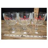 Set Of 3 Vintage Budweiser King Of Beer Goblets, H