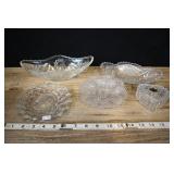 Assorted Crystal Candy Dishes And Heart Box