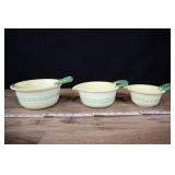 Vintage Nesting Mixing Bowls, Yellow With Pour Spo