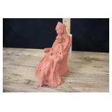 Molded Clay Sculpture, Mother And Child In Sitting