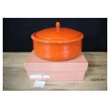Orange Lacquerware Covered Bowl, With Original Box