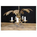 Hanging Chandelier, Gold Leaf, Electric