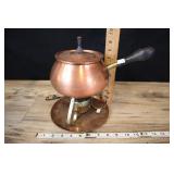 Vintage Copper And Brass Fondue Pot Chafing Dish