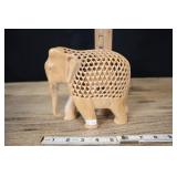 Carved Wood Elephant With Baby Inside