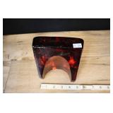 Blenko Mcm Art Glass Bookend, Amber